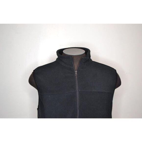 Bass Pro Shop Men's Medium Black Fleece Zip Up Vest - Picture 2 of 11